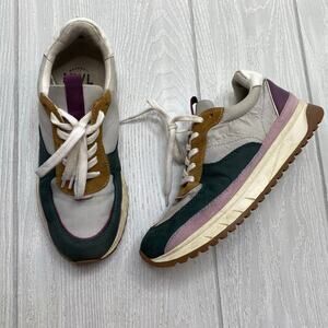 Madewell Women's Leather Grey Dove Color Block Kickoff Trainers Sneakers Size 7